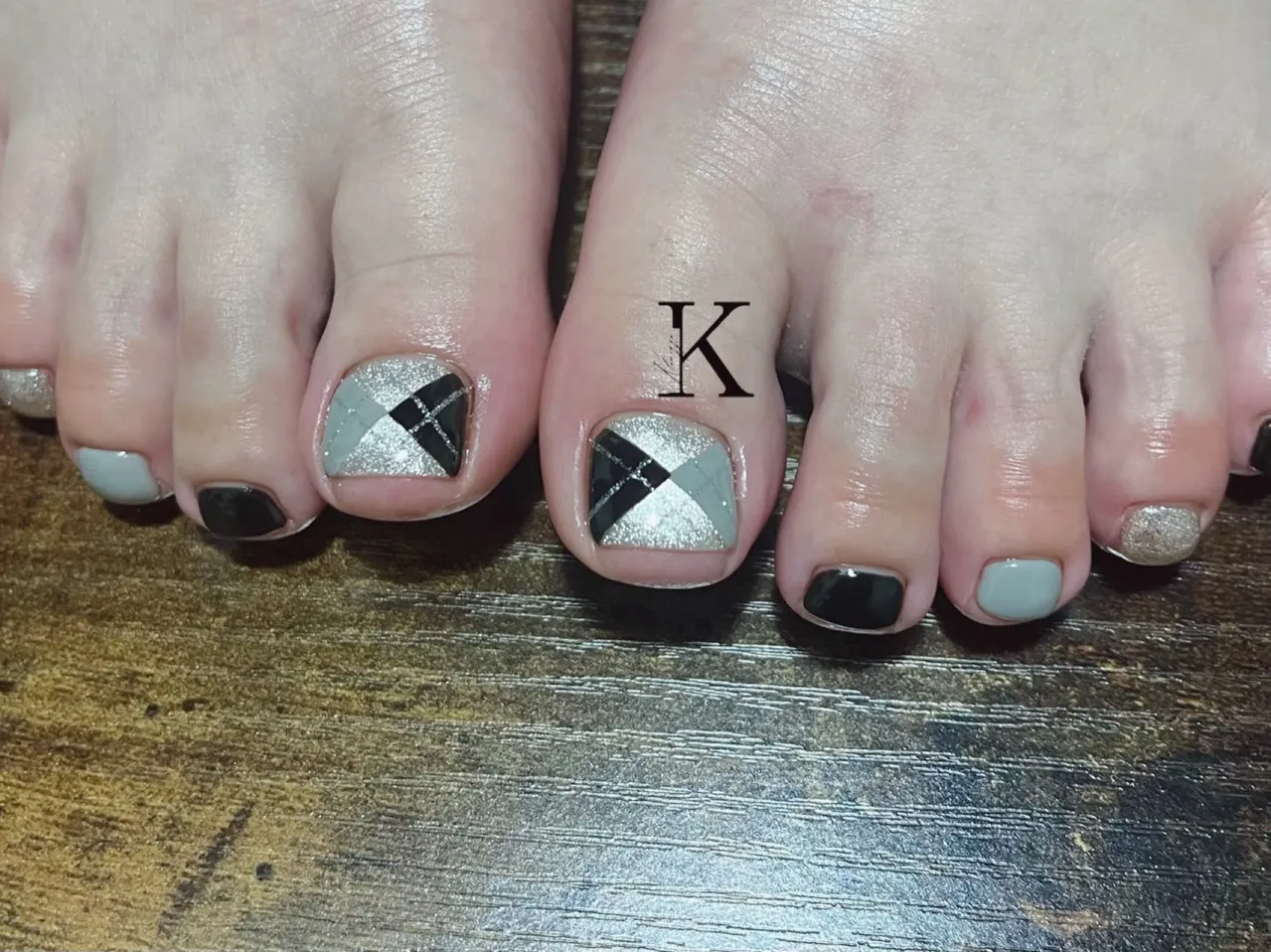 【新小岩】アーガイル柄フットネイル 【KLARIZZEパラジ...
